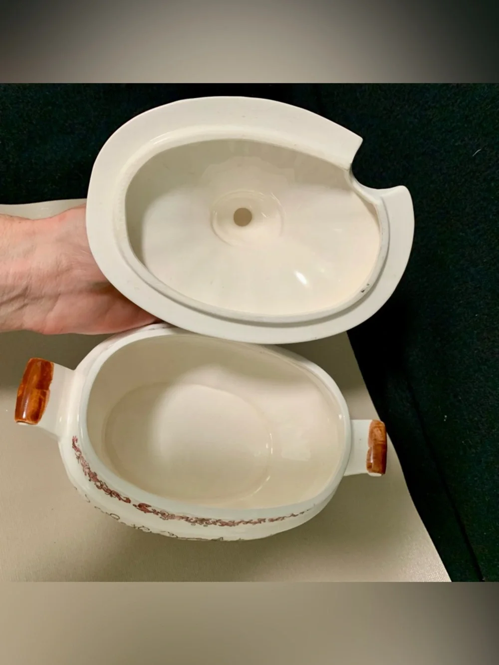 🔍 Vintage Japan Harvest Fruit Basket Ceramic Soup Tureen w/ Lid